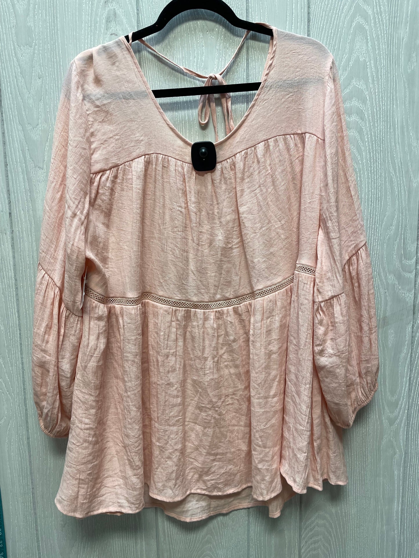 Top Long Sleeve By Cato In Pink, Size: 2x