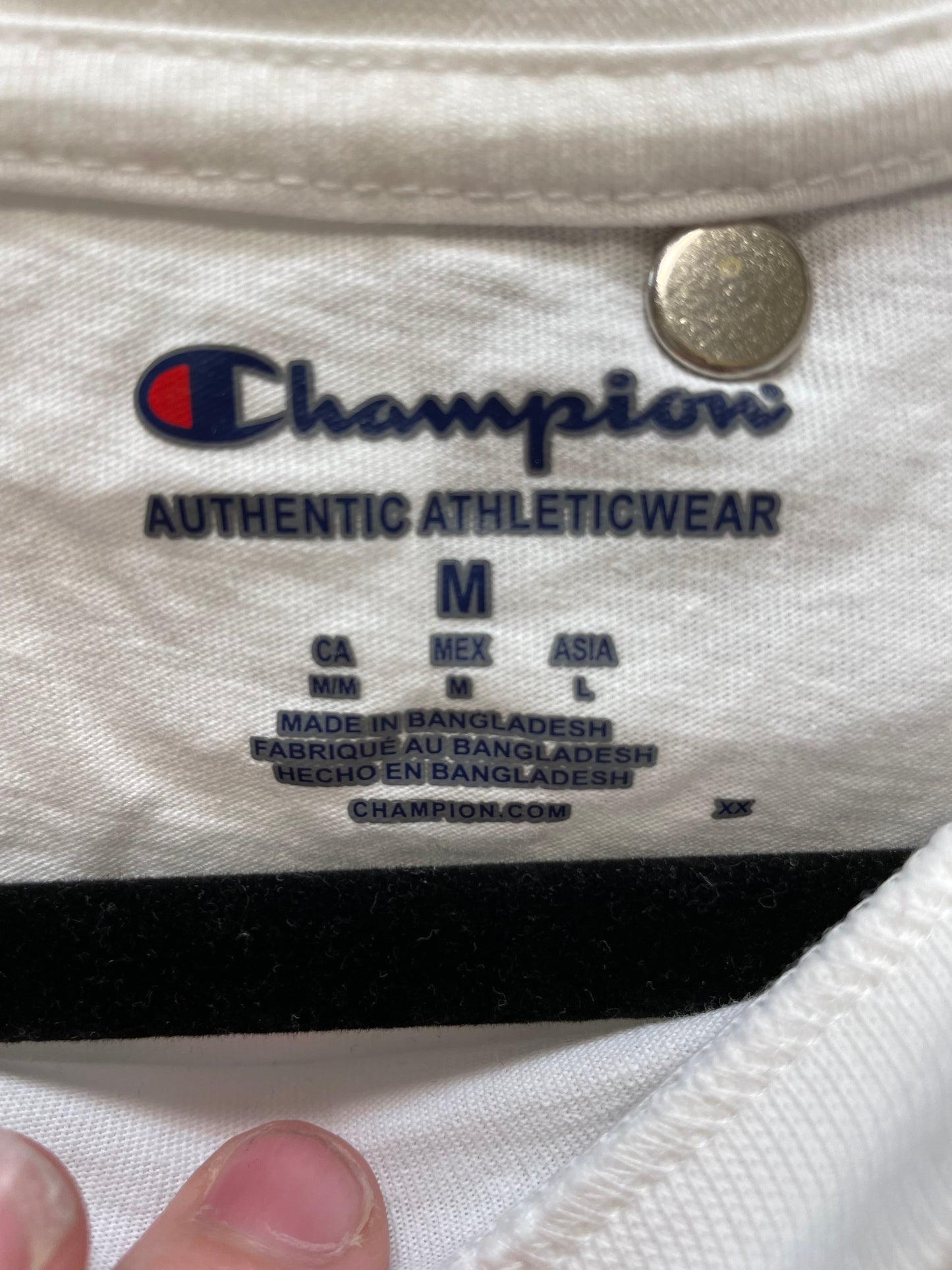 White Top Long Sleeve Champion, Size M