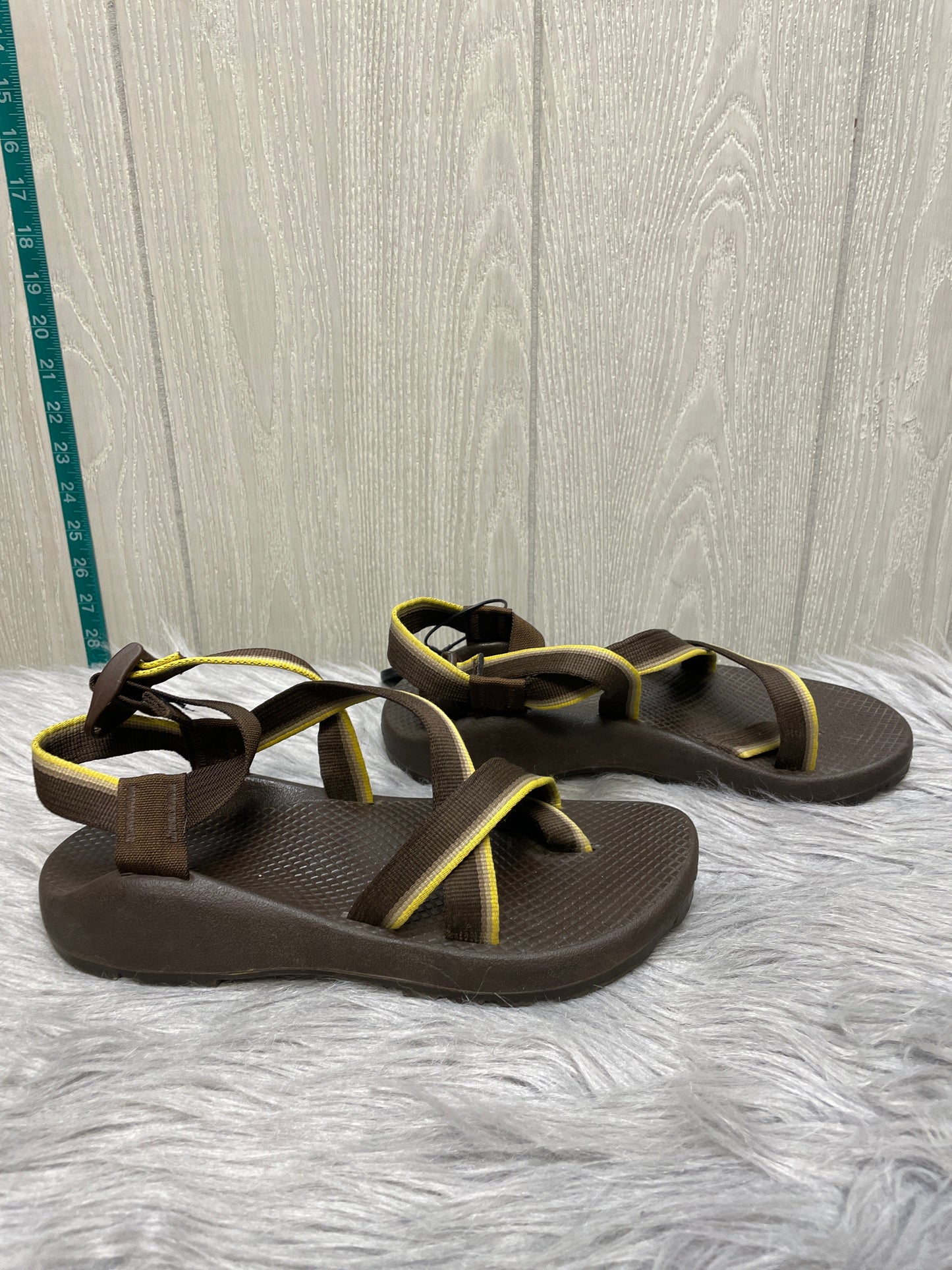 Sandals Sport By Chacos In Brown & Yellow, Size: 8