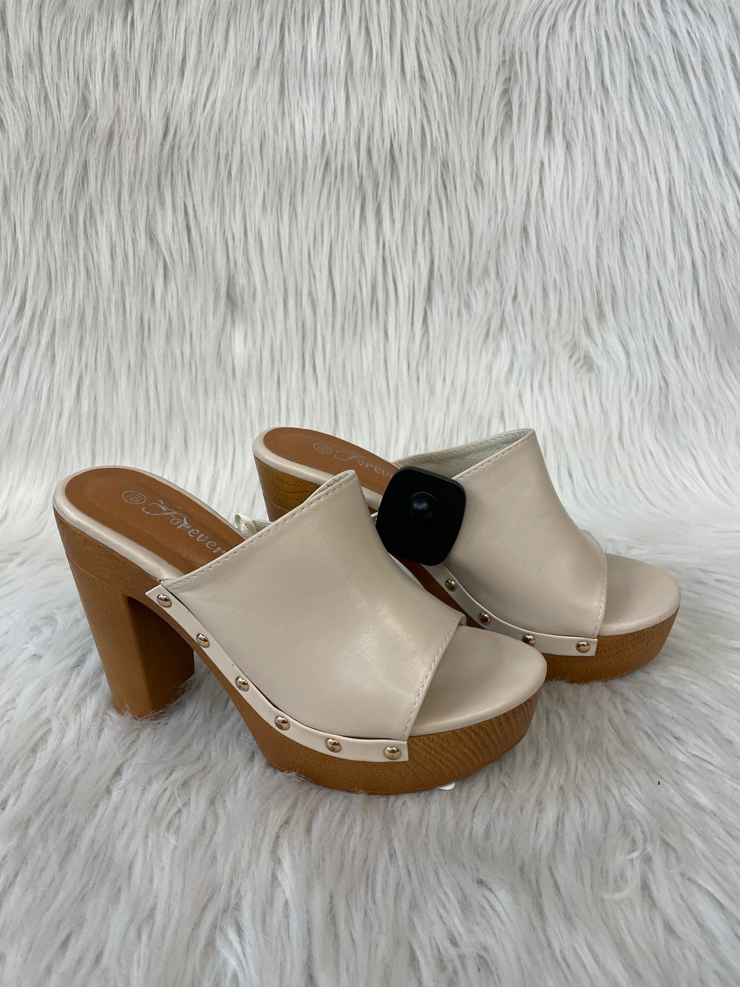 Sandals Heels Block By Forever 21 In Brown & Tan, Size: 6.5