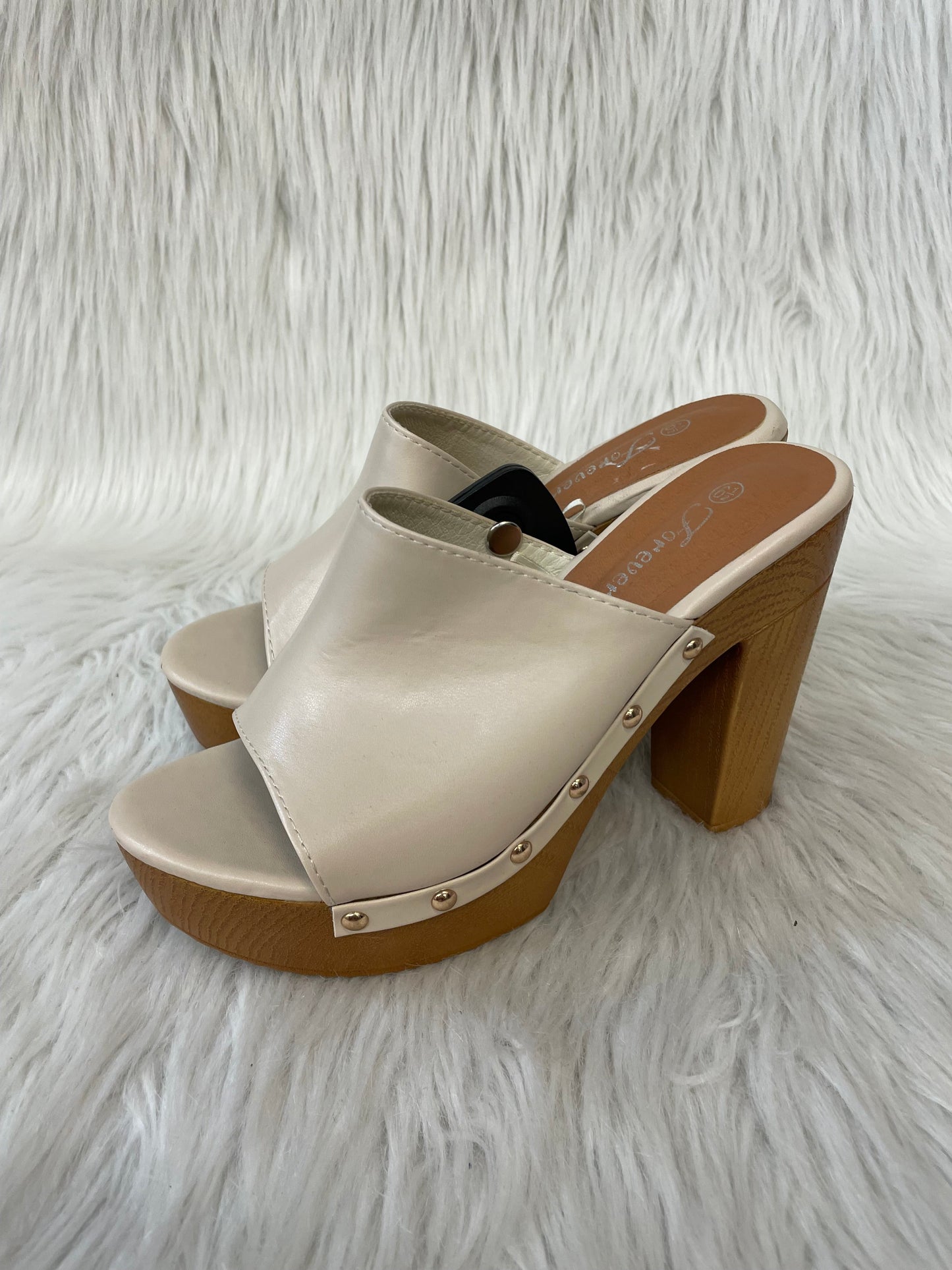 Sandals Heels Block By Forever 21 In Brown & Tan, Size: 6.5