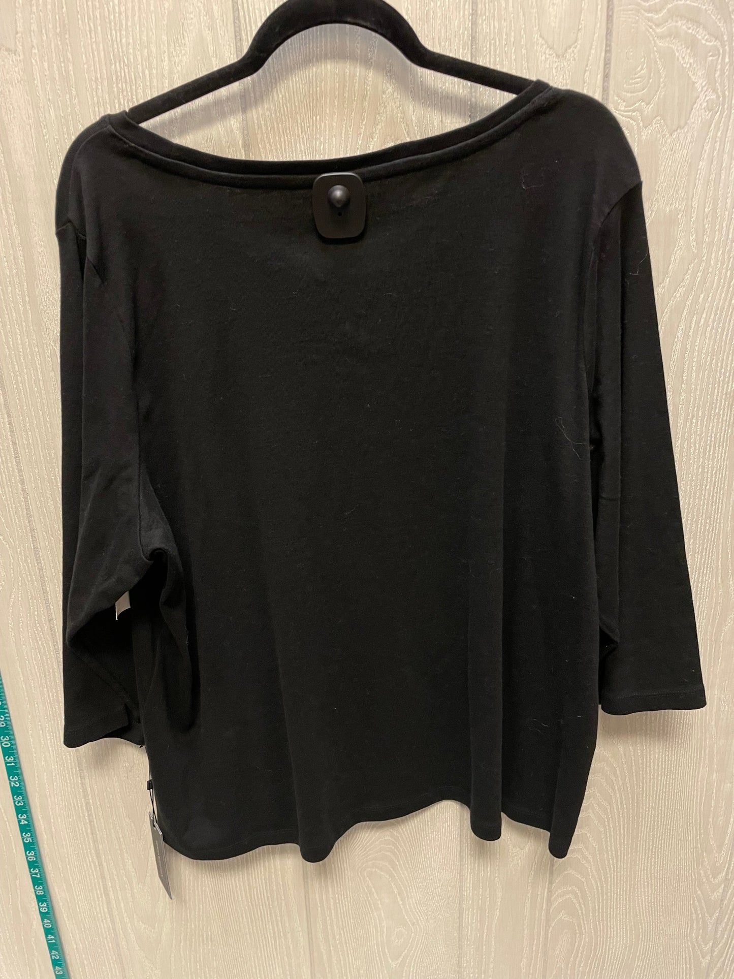 Top 3/4 Sleeve By Tommy Hilfiger In Black, Size: 2x