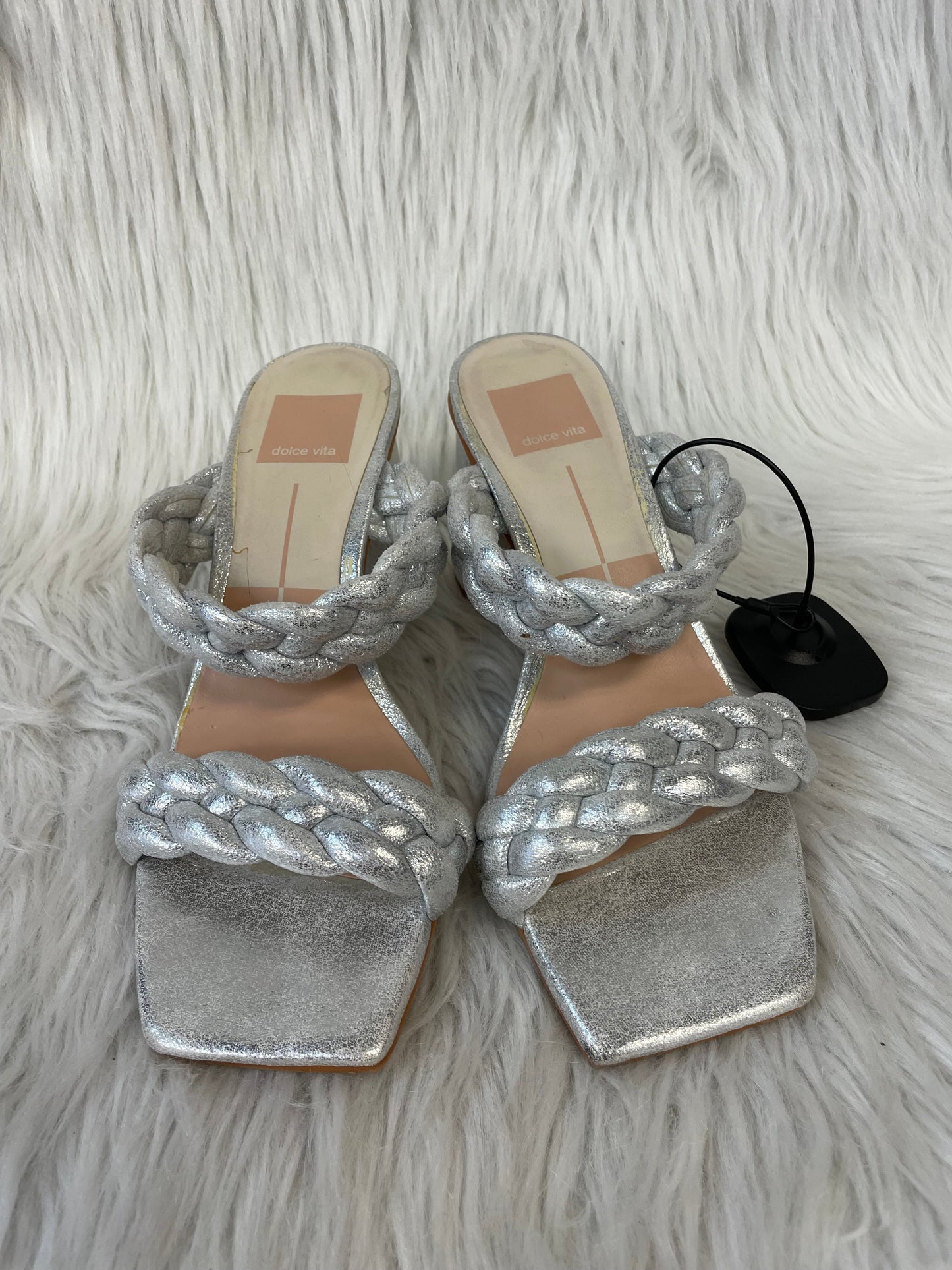 Sandals Heels Block By Dolce Vita In Silver, Size: 6.5