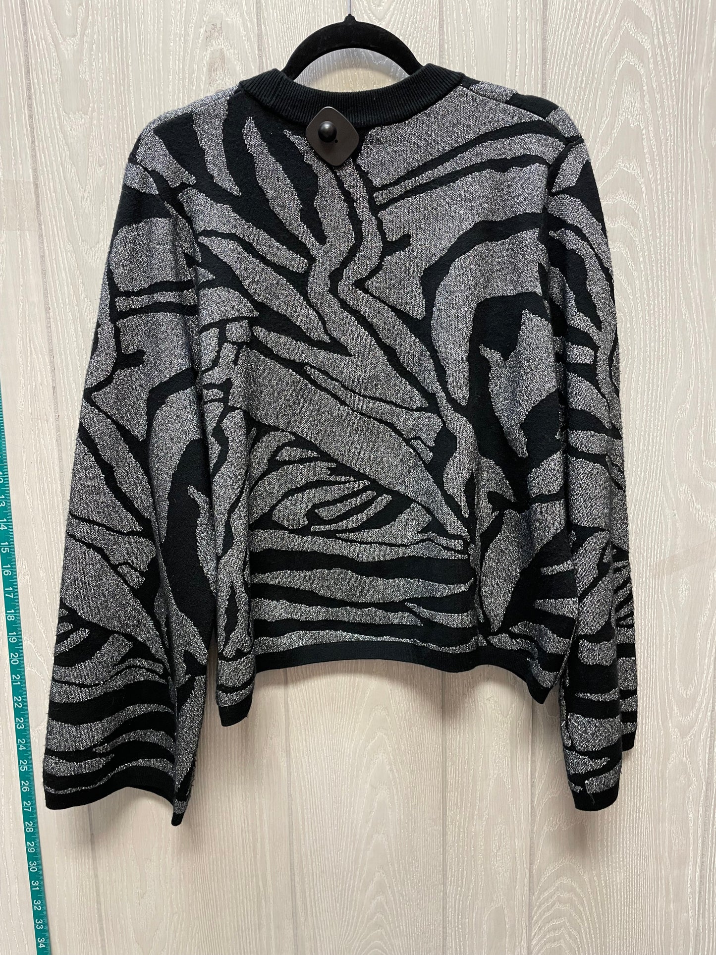 Sweater By H&m In Black & Silver, Size: Xl