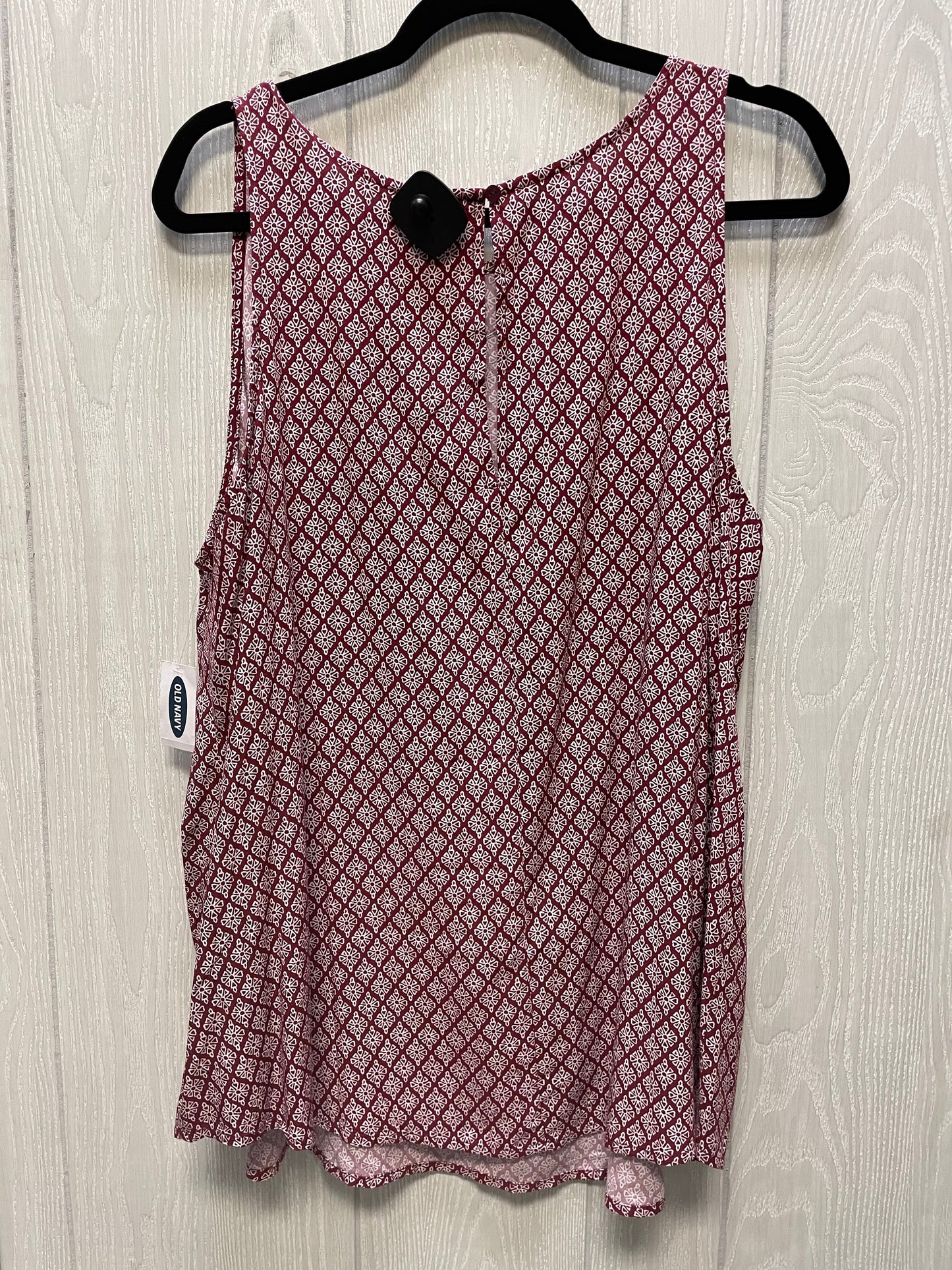 Top Sleeveless By Old Navy In Red & White, Size: 2x