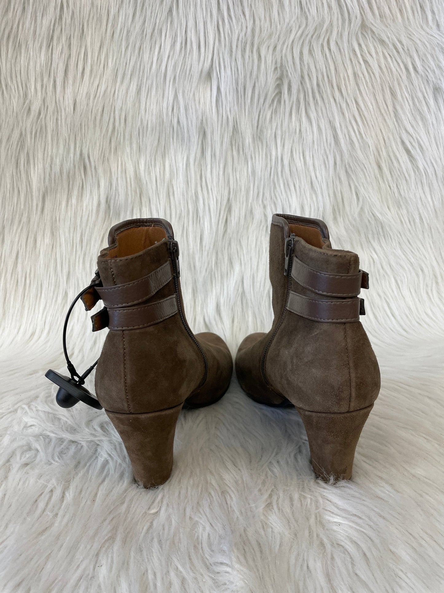 Boots Ankle Heels By Sofft In Brown, Size: 8.5