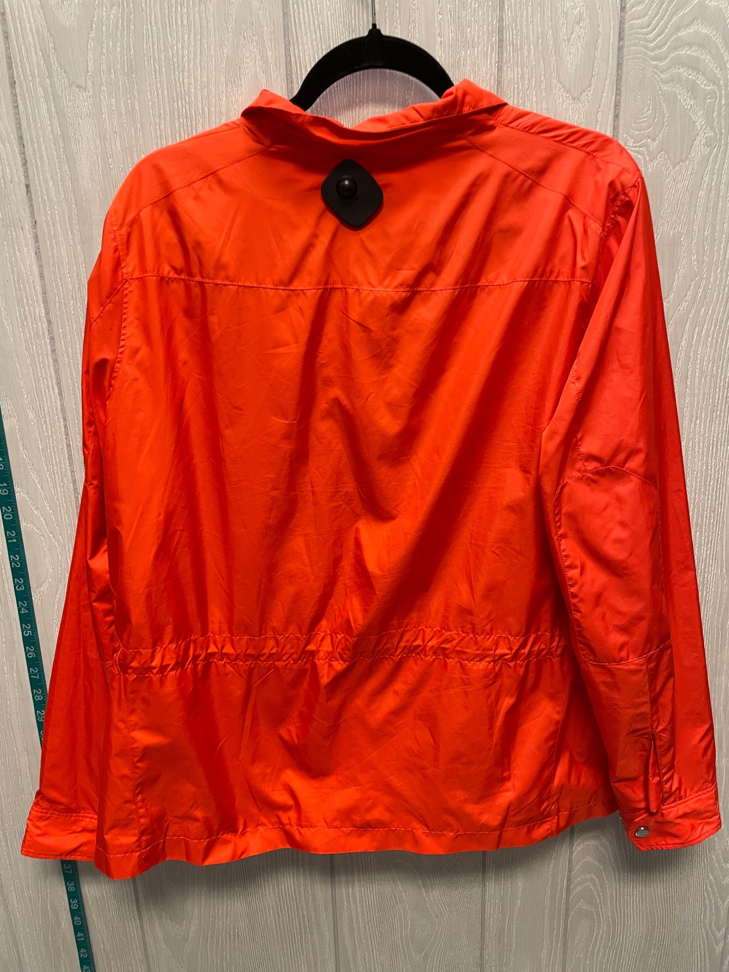 Jacket Windbreaker By Lauren By Ralph Lauren In Orange & White, Size: Xl