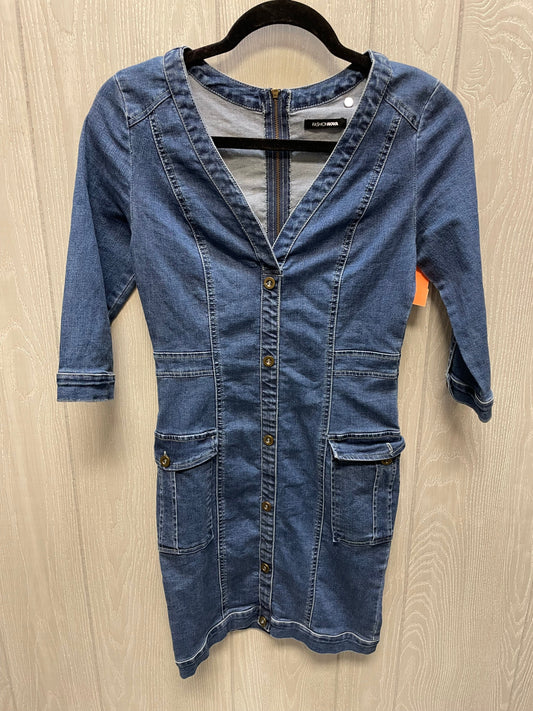 Dress Casual Short By Fashion Nova In Blue Denim, Size: M