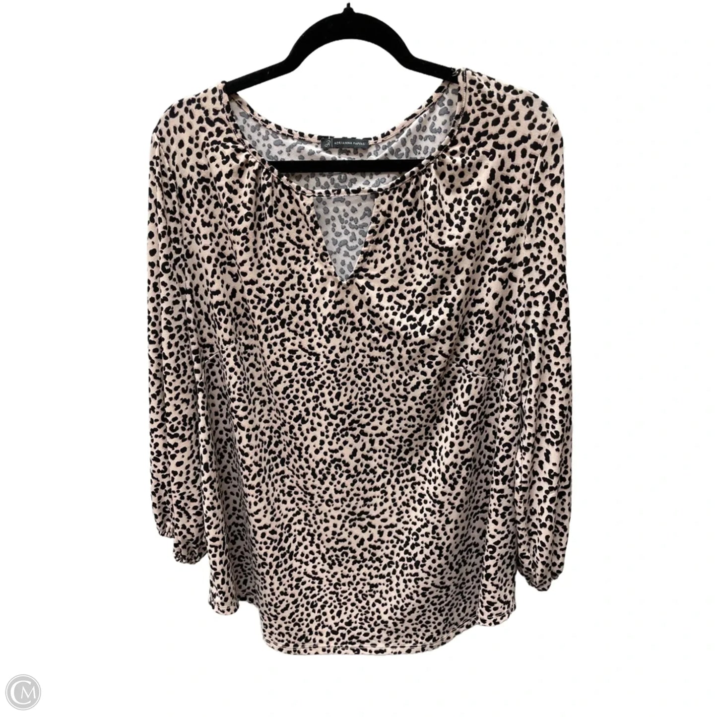 Top 3/4 Sleeve By Adrianna Papell In Animal Print, Size: 3x