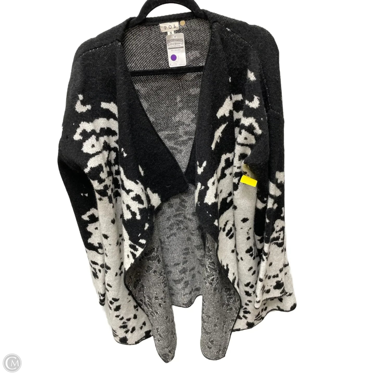 Sweater Cardigan By Pol In Black & White, Size: S