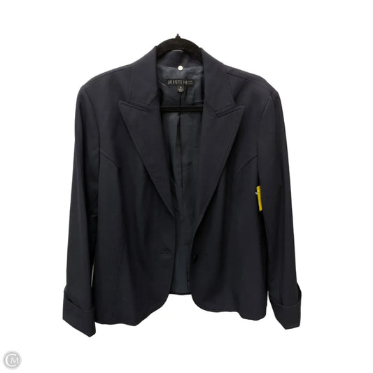 Blazer Designer By Lafayette 148 In Navy, Size: Xl