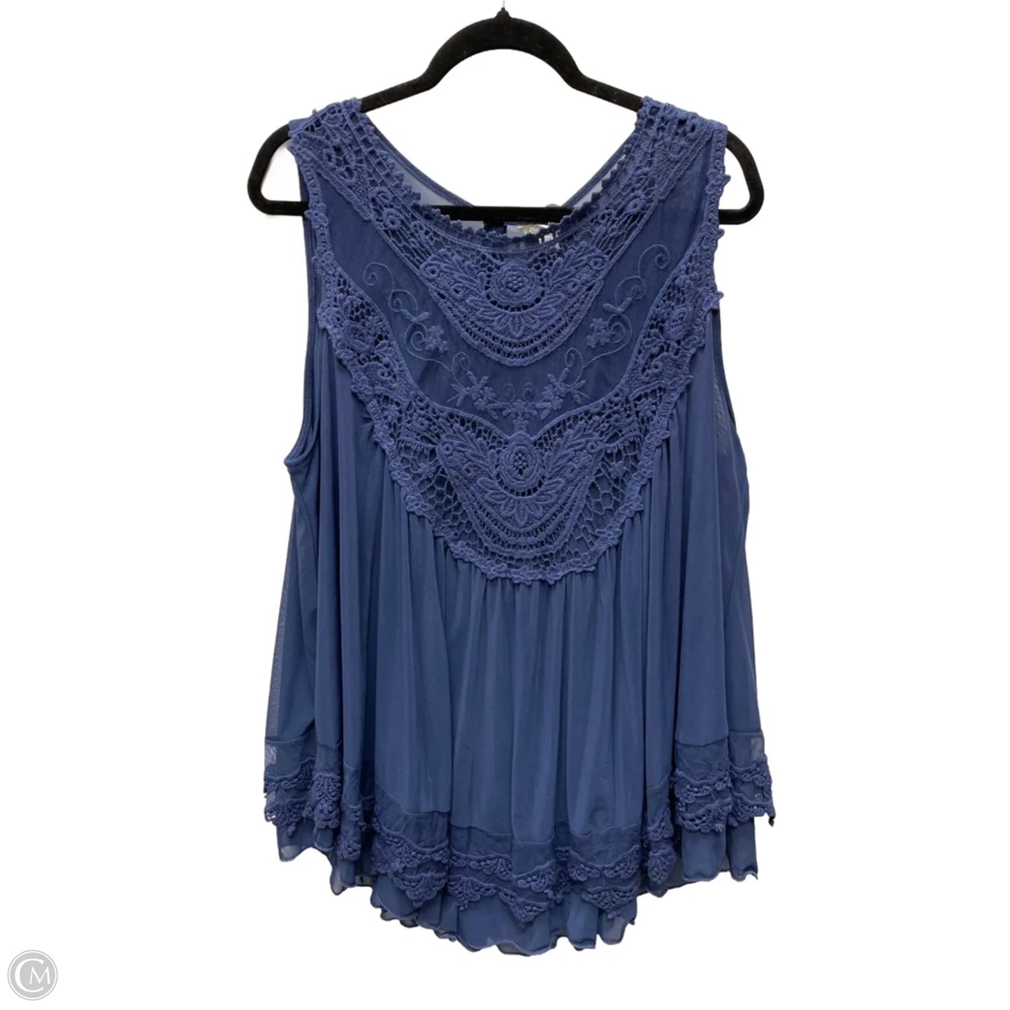 Top Sleeveless By Cato In Blue, Size: 2x