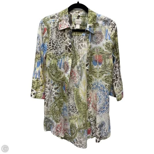 Top Long Sleeve By Chicos In Multi-colored, Size: S