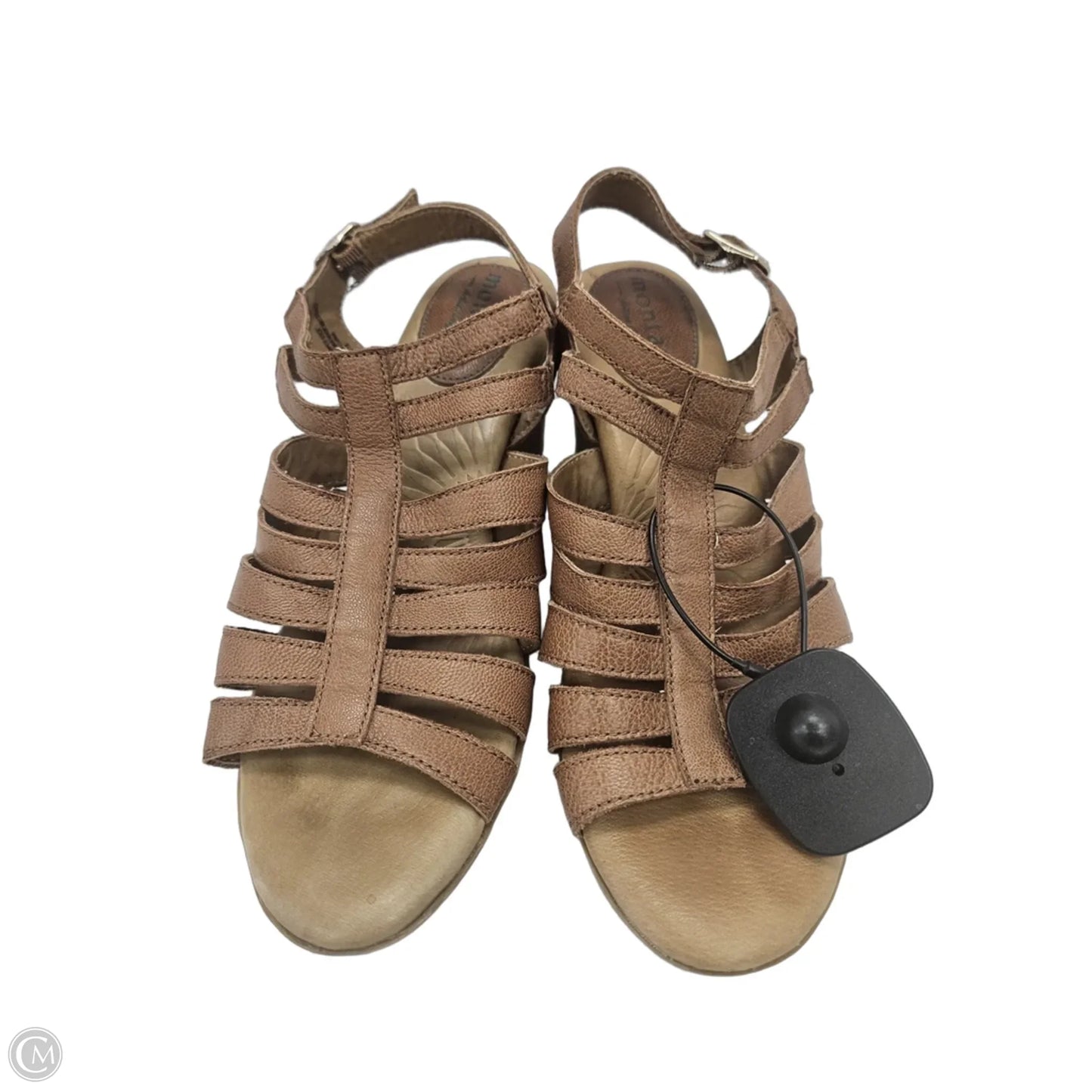 Sandals Heels Block By Clothes Mentor In Brown, Size: 9