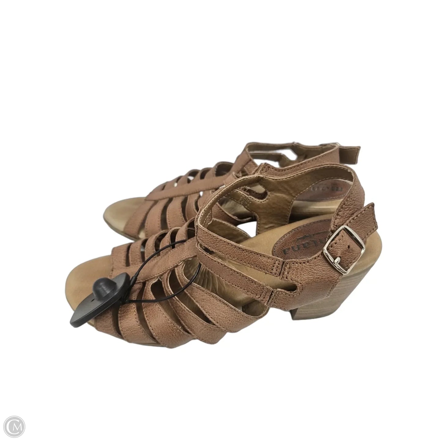 Sandals Heels Block By Clothes Mentor In Brown, Size: 9