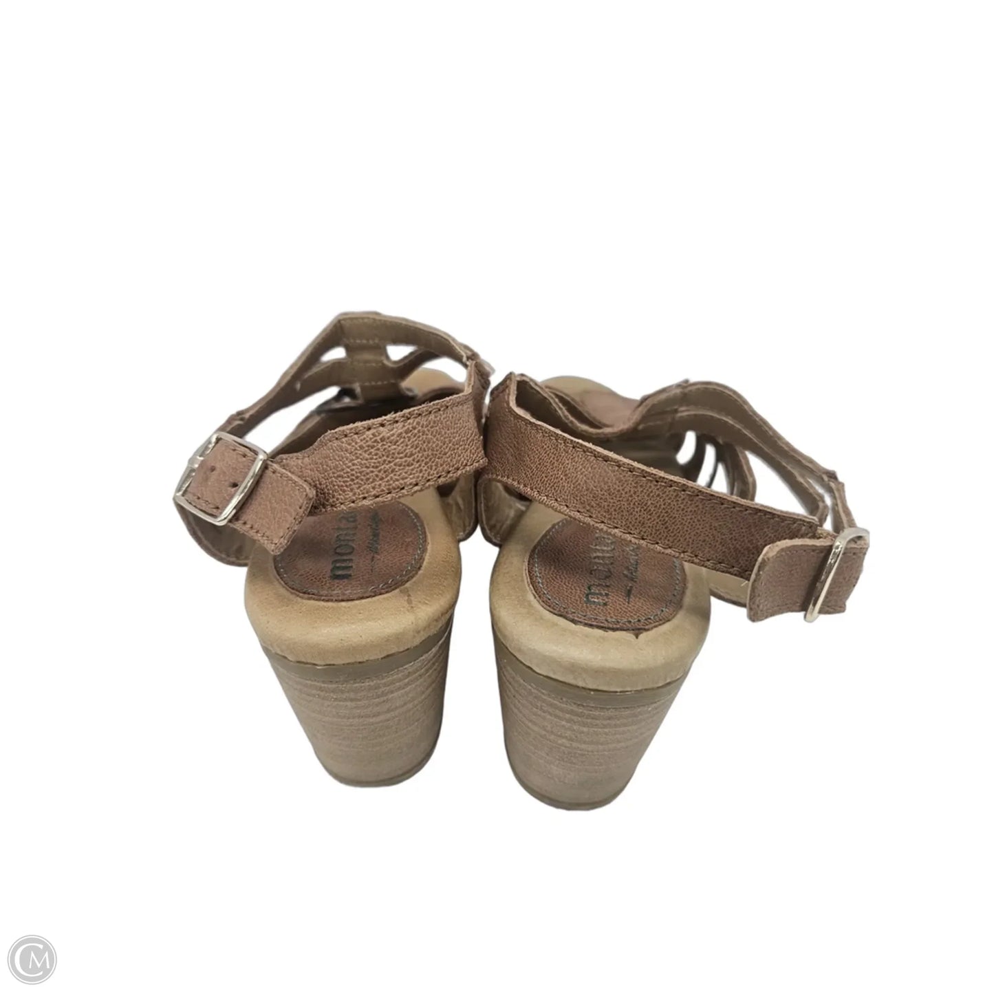 Sandals Heels Block By Clothes Mentor In Brown, Size: 9