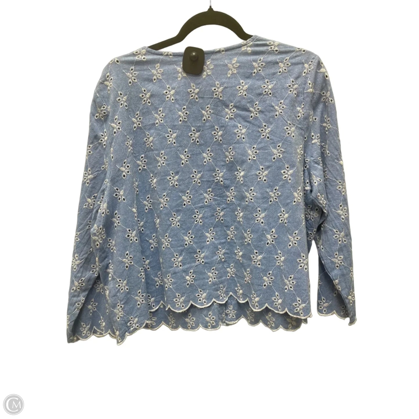 Cardigan By Croft And Barrow In Blue & White, Size: Xl