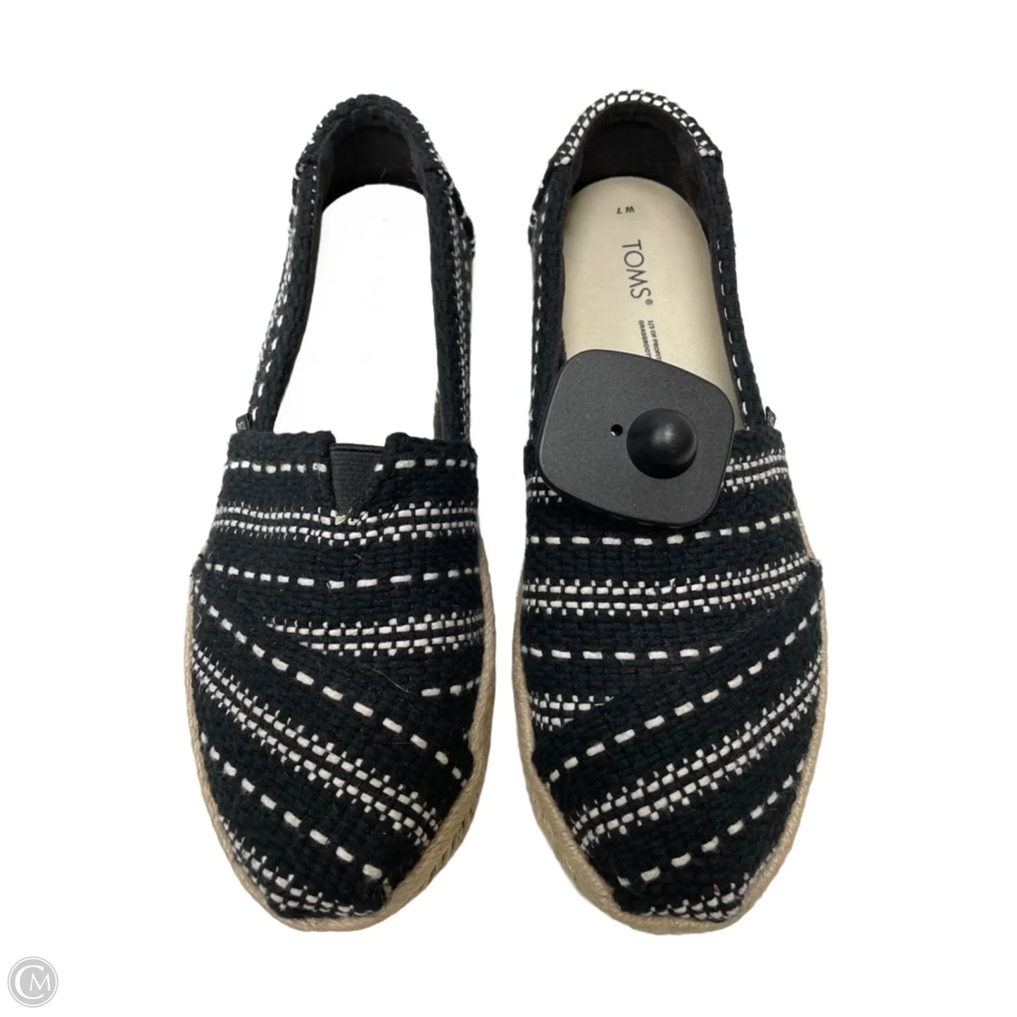 Shoes Flats By Toms In Black & White, Size: 7
