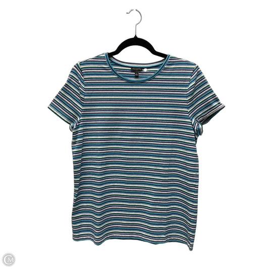 Top Short Sleeve Basic By Talbots In Striped Pattern, Size: L