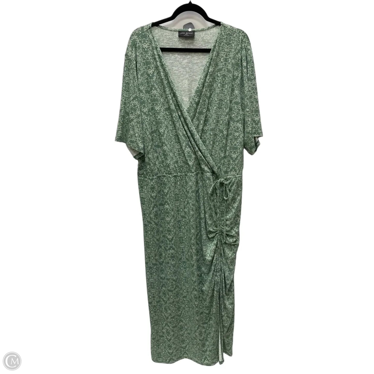 Dress Casual Maxi By Lane Bryant In Green & White, Size: 3x