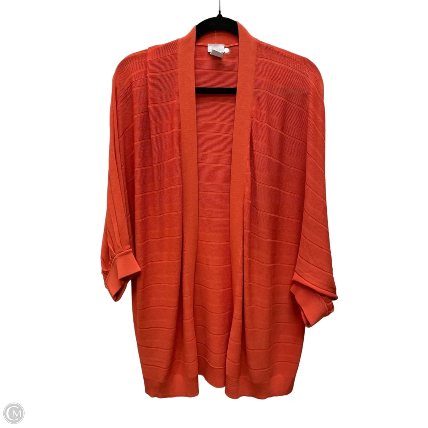 Sweater Cardigan By Chicos In Orange, Size: Xl