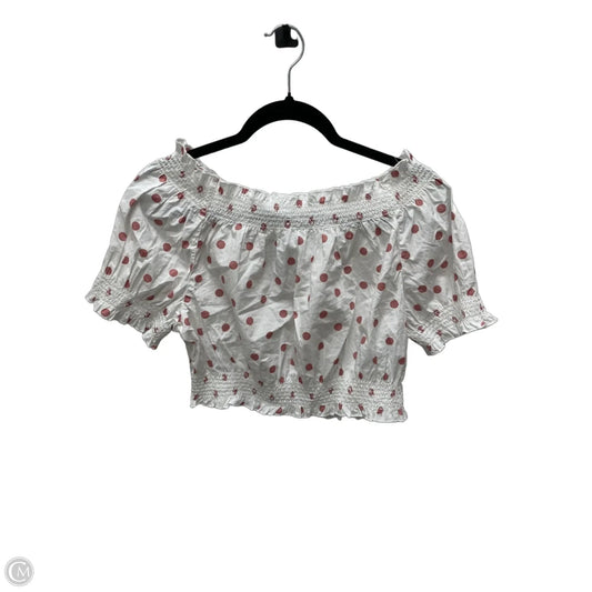 Top Short Sleeve By J. Crew In Polkadot Pattern, Size: M