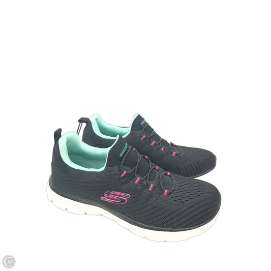 Shoes Sneakers By Skechers In Black & Pink, Size: 7