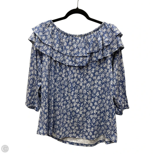 Top Long Sleeve By J. Jill In Floral Print, Size: L
