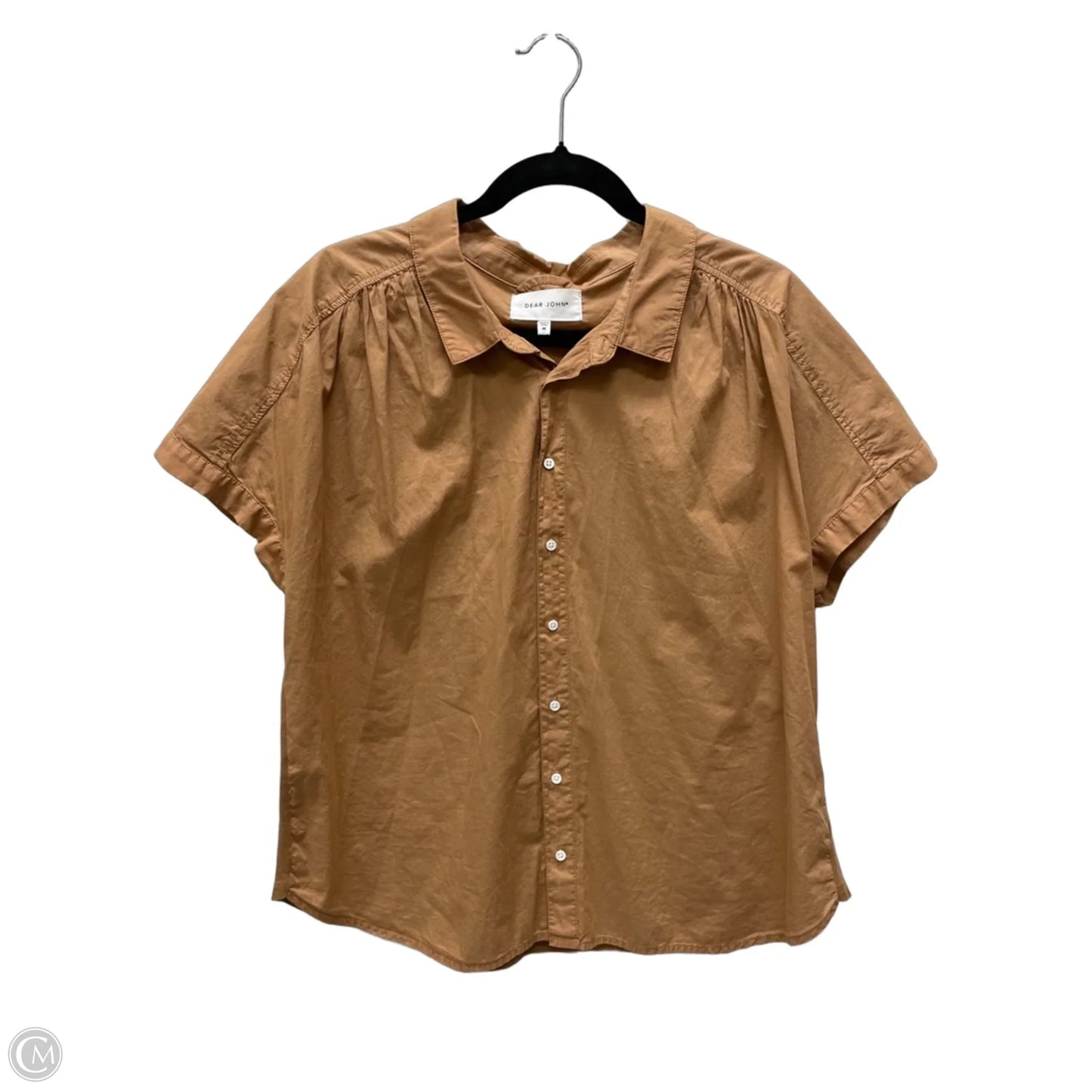 Blouse Short Sleeve By Dear John In Brown, Size: M