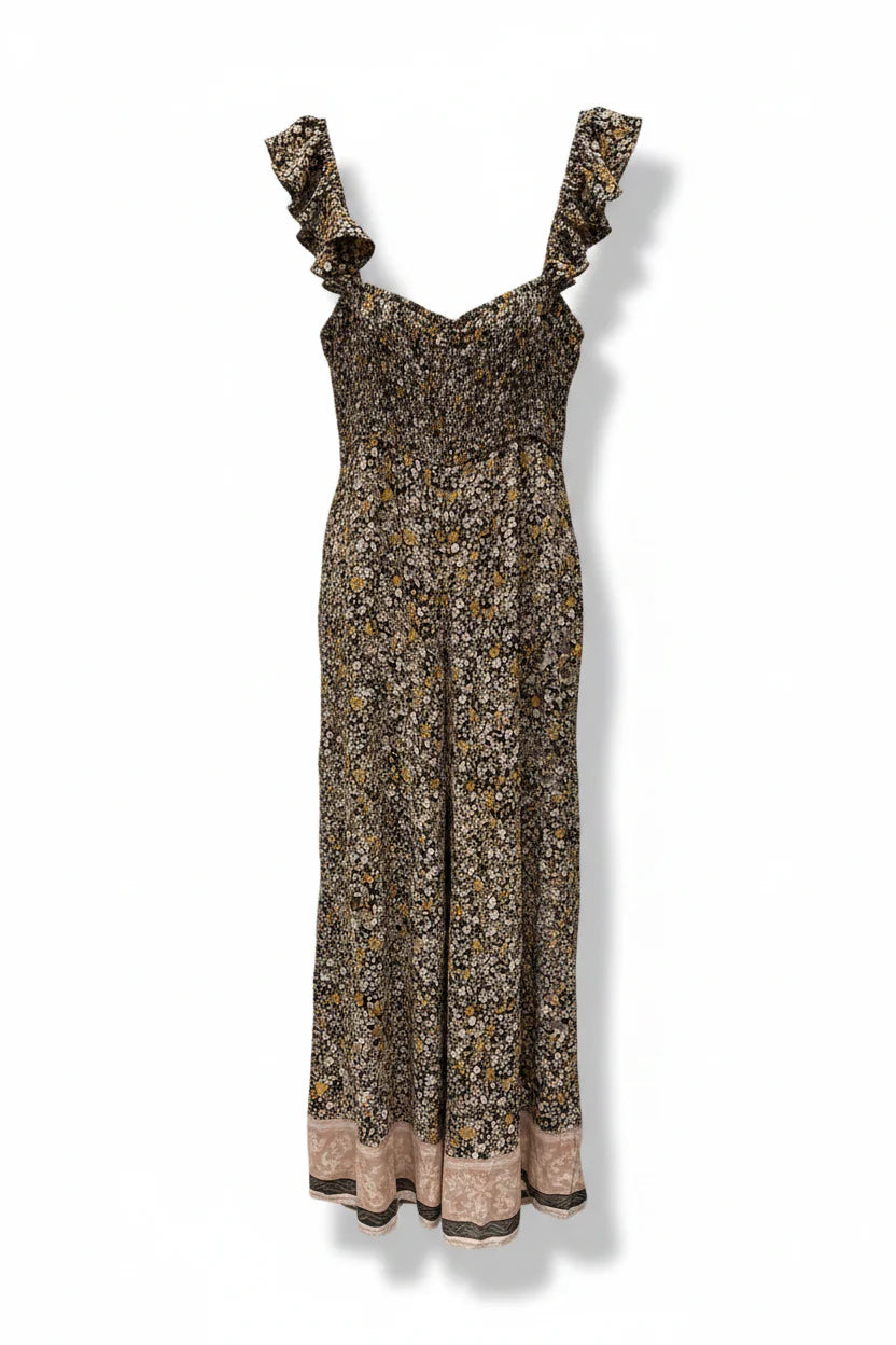 Jumpsuit By Francesca's In Floral Print, Size: L