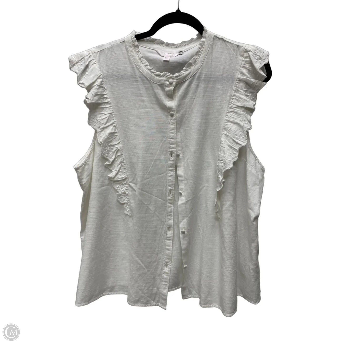 Top Sleeveless By Lc Lauren Conrad In White, Size: 1x