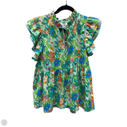 Blouse Short Sleeve By Umgee In Floral Print, Size: S