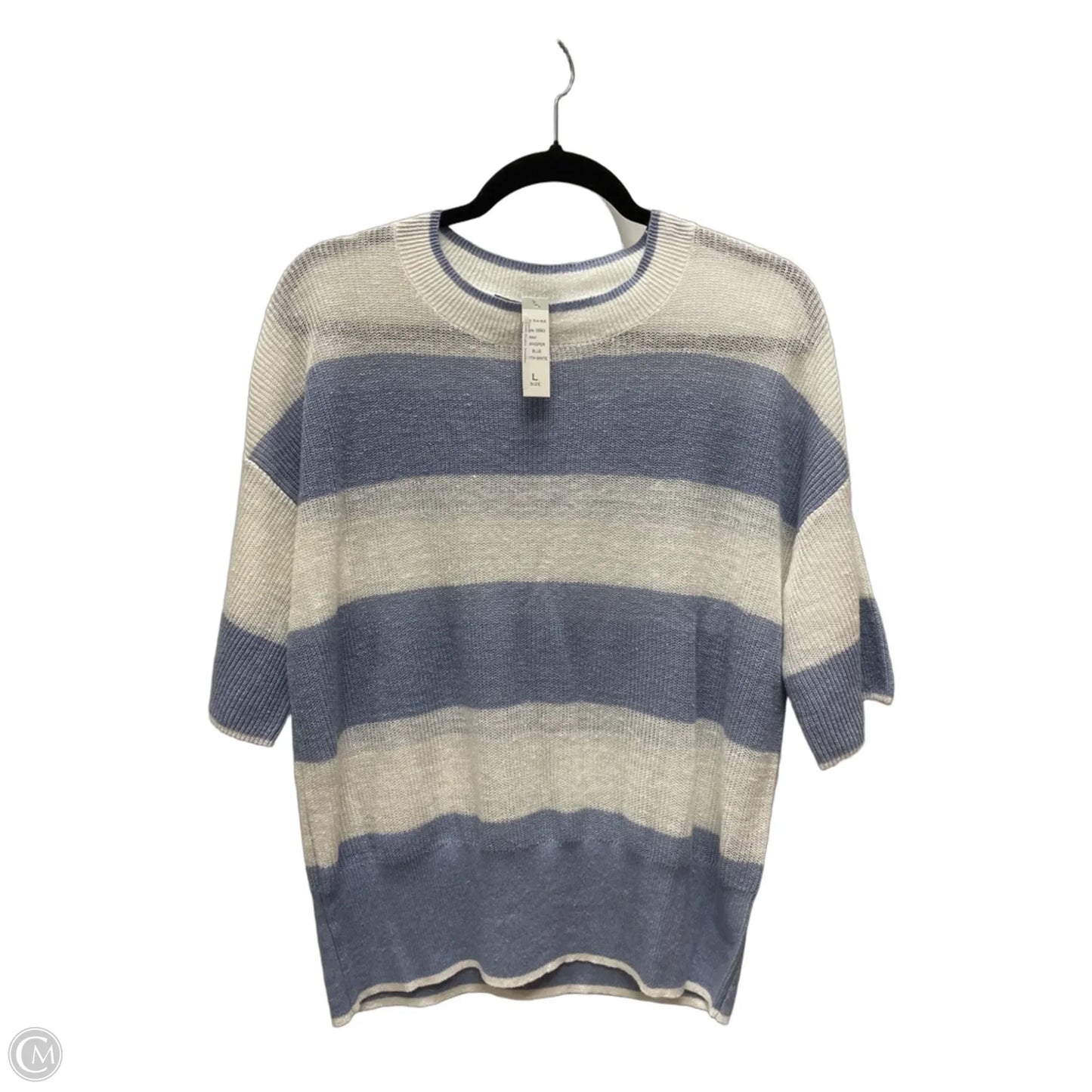 Sweater Short Sleeve By Elliott Lauren In Striped Pattern, Size: L