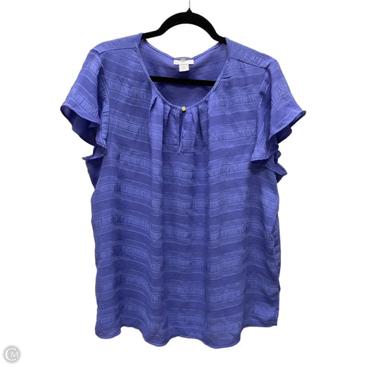 Blouse Short Sleeve By Liz Claiborne In Purple, Size: 1x