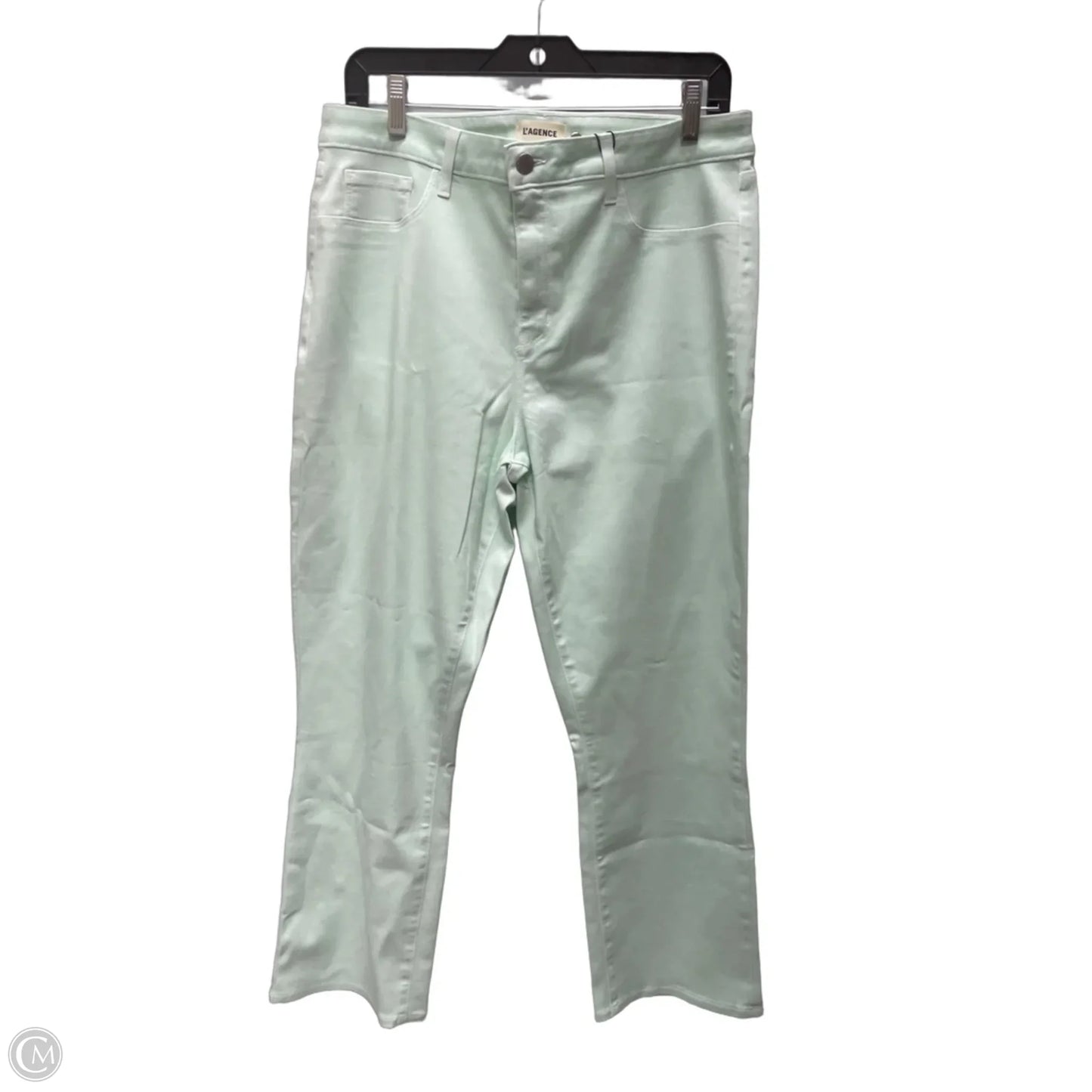 Jeans Flared By L Agence In Green Denim, Size: 14