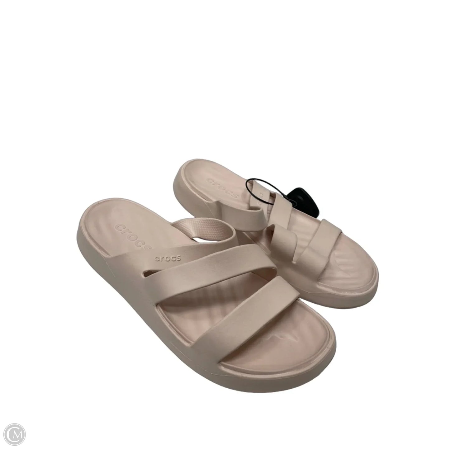 Sandals Flats By Crocs In Pink, Size: 10