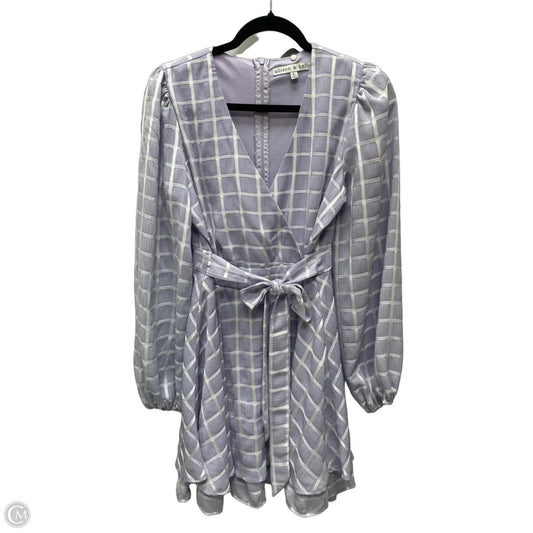 Dress Casual Short By ALLISON & KELLY  In Purple & White, Size: L