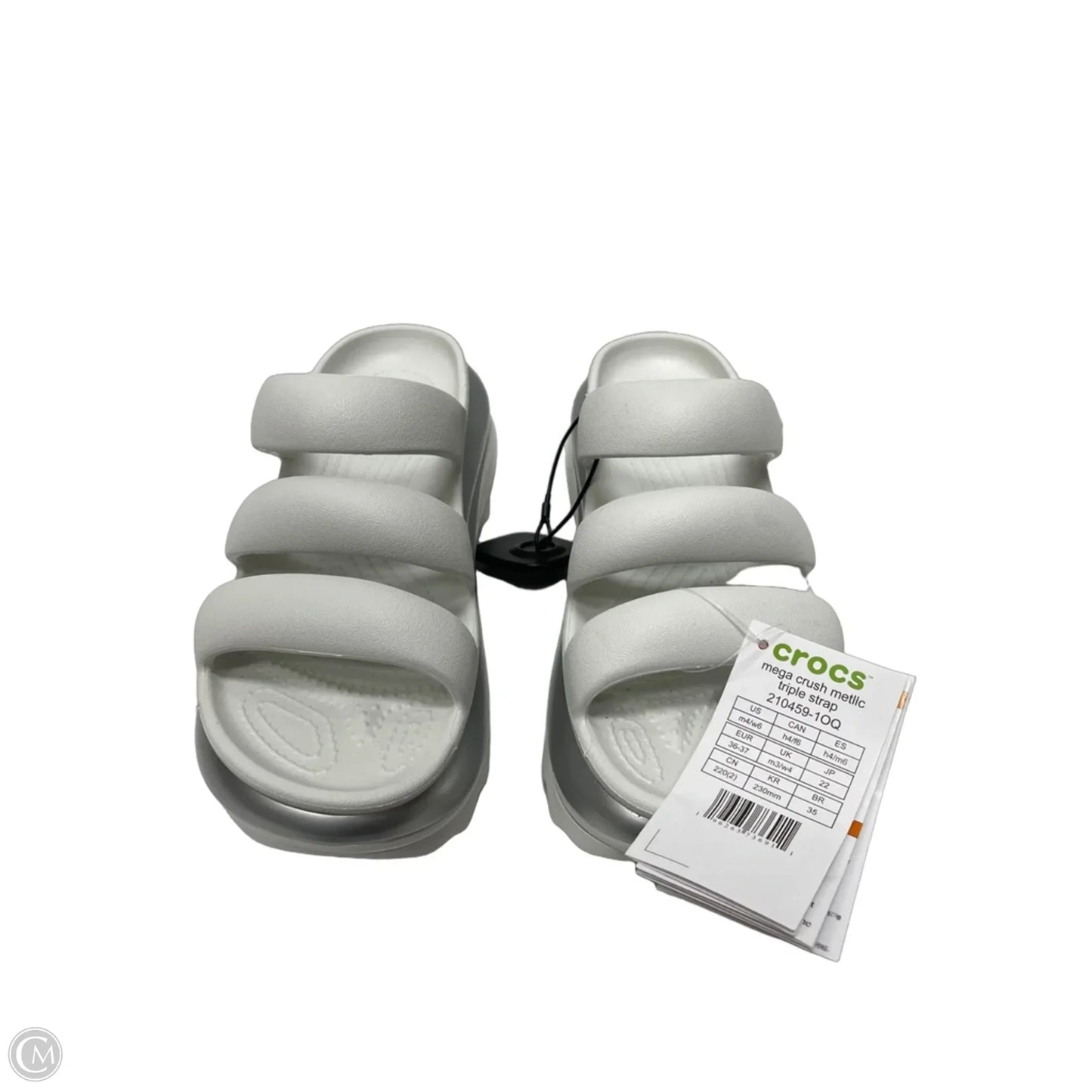 Sandals Heels Platform By Crocs In White, Size: 6