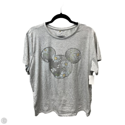 Top Short Sleeve By Disney Store In Grey & White, Size: 2x