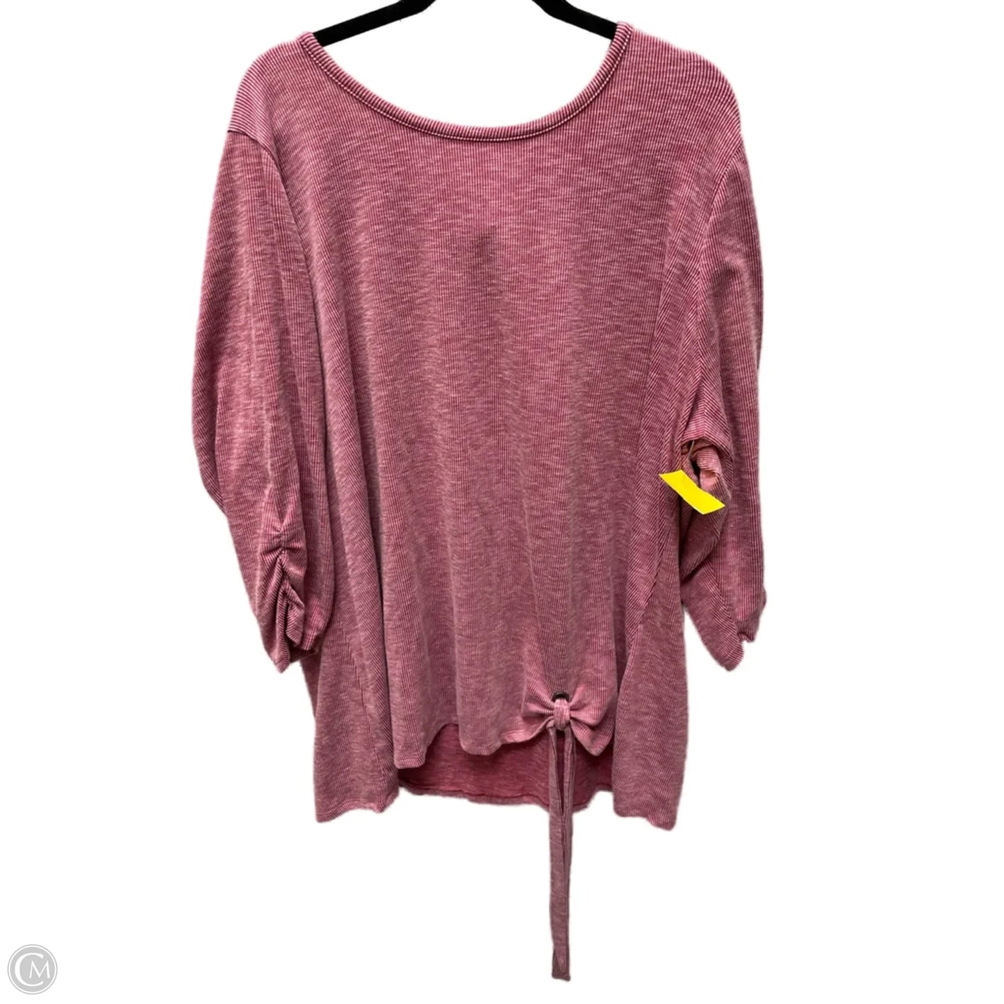 Top Long Sleeve By Avenue In Red & White, Size: 4x