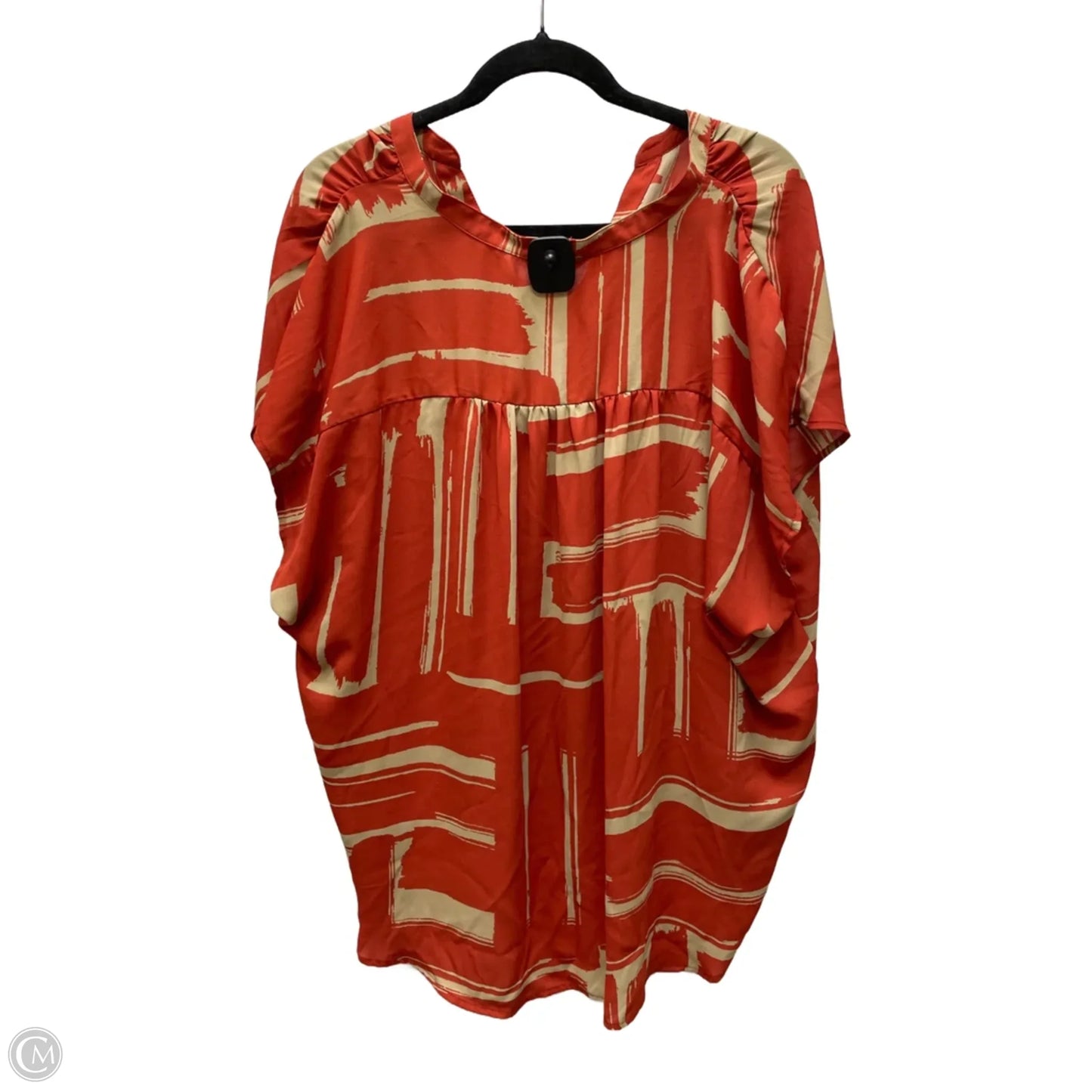 Top Short Sleeve By Banana Republic In Geometric Pattern, Size: 2x