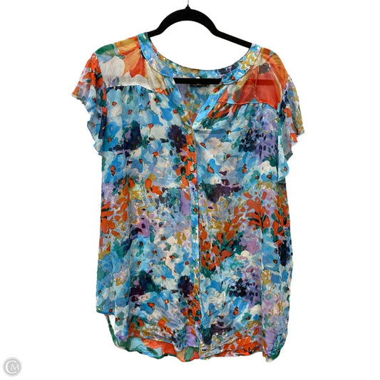 Top Short Sleeve By Figuero & Flower In Floral Print, Size: 2x