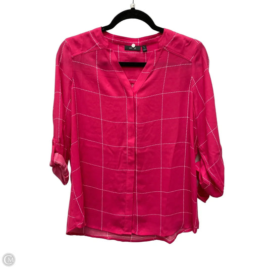 Top Long Sleeve By Apt 9 In Checkered Pattern, Size: Mp