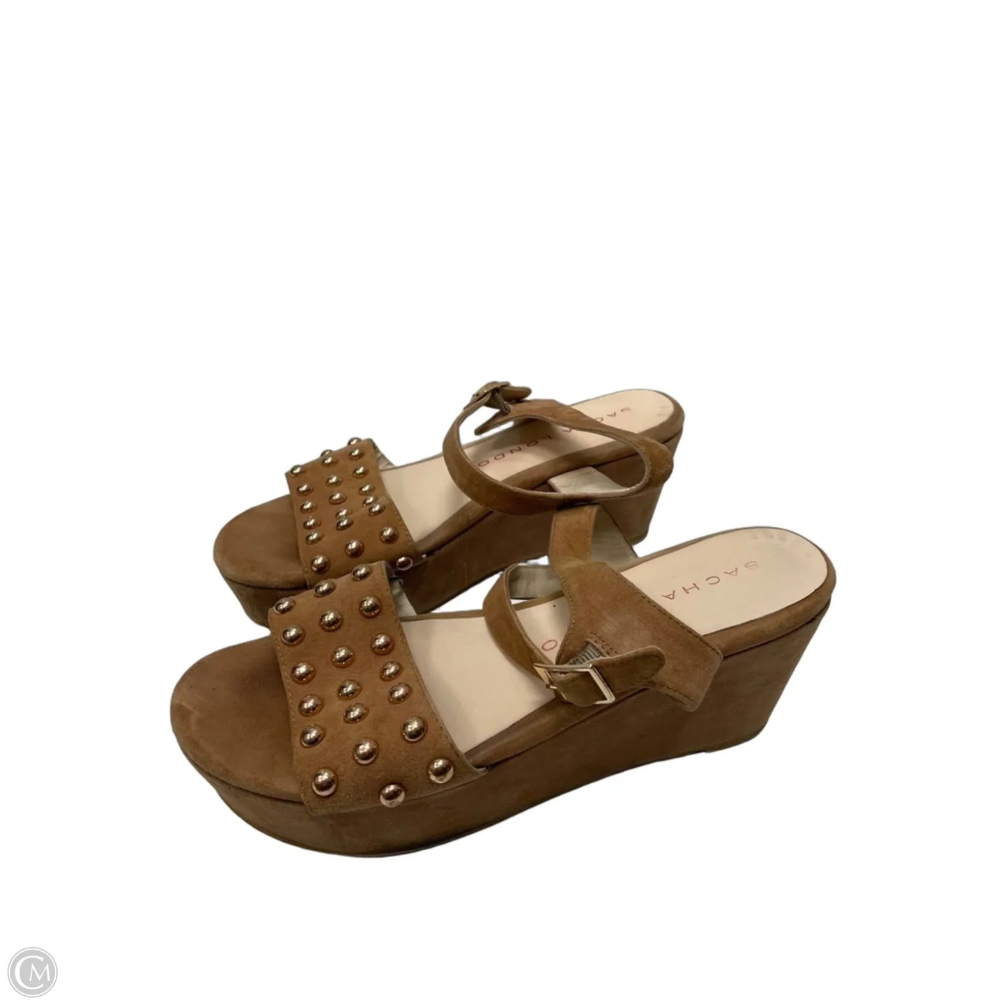 Sandals Heels Wedge By Clothes Mentor In Brown, Size: 9