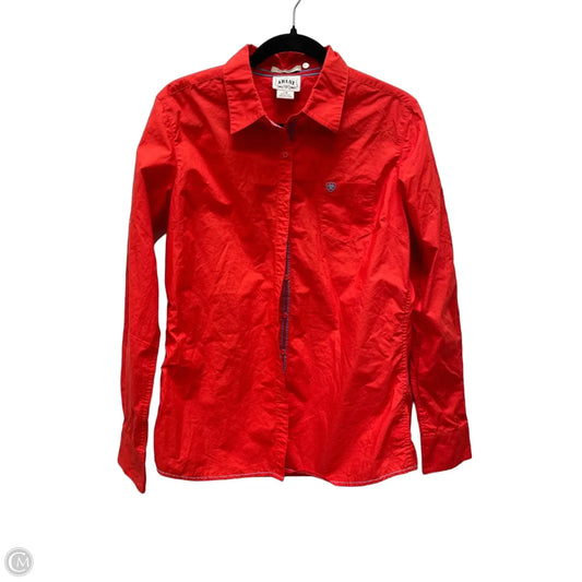 Top Long Sleeve By Ariat In Orange, Size: L