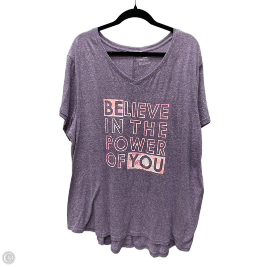 Athletic Top Short Sleeve By Tek Gear In Purple, Size: 3x
