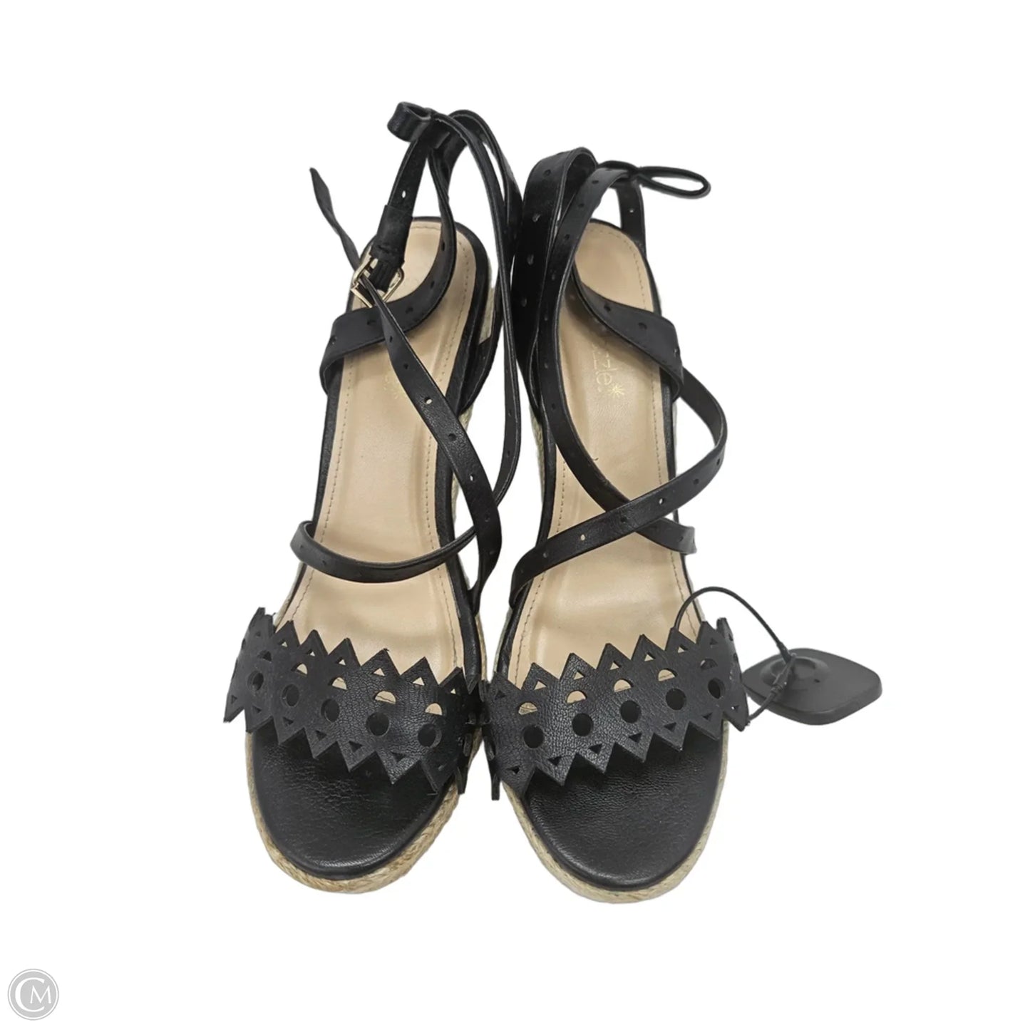 Sandals Heels Wedge By Shoedazzle In Black, Size: 9