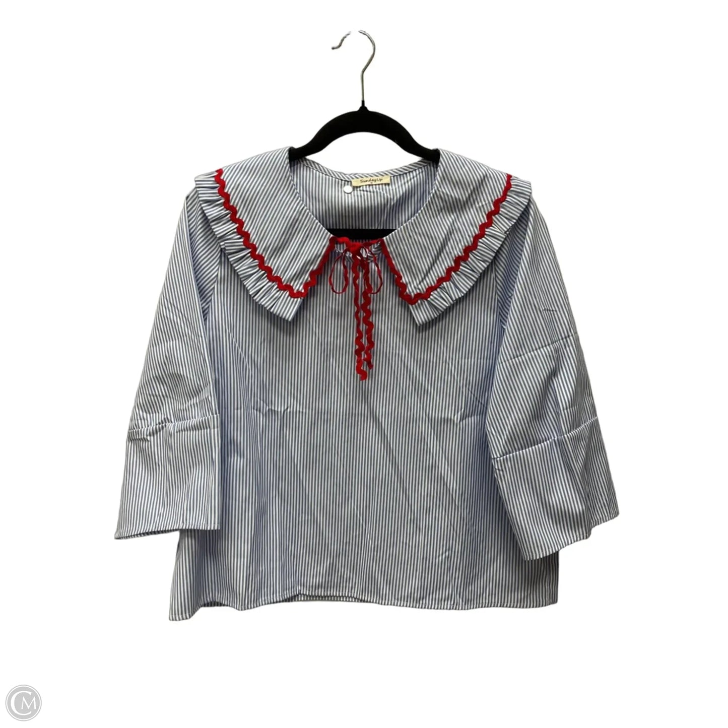 Top Long Sleeve By Sunday Up In Striped Pattern, Size: M