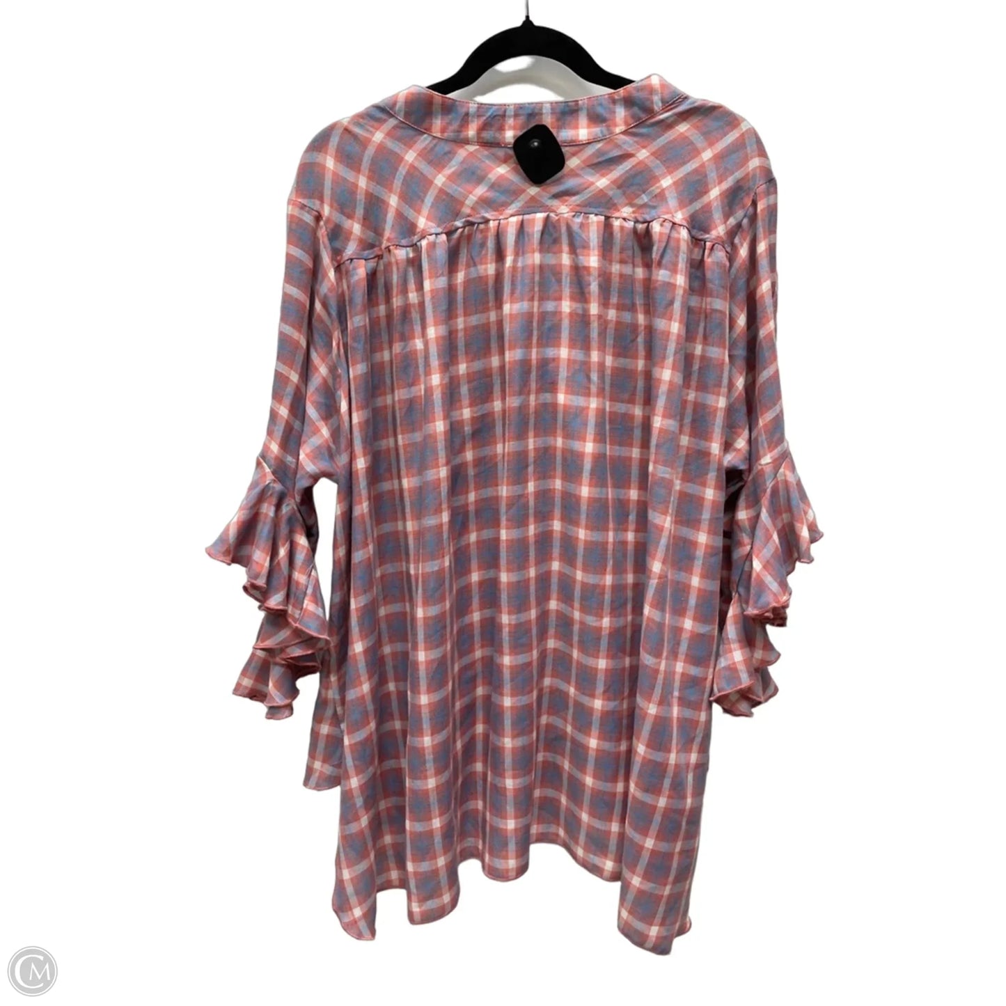 Top 3/4 Sleeve By Umgee In Plaid Pattern, Size: 1x