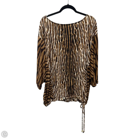 Top Short Sleeve By Michael By Michael Kors In Animal Print, Size: 2x